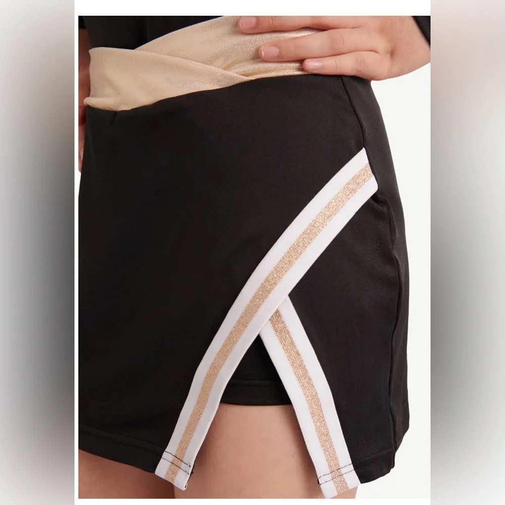 Justice Girls Metallic Stripe Cheer Skort